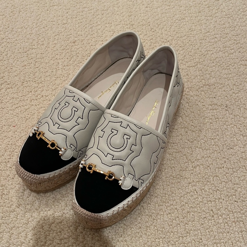 Size 9 Ferragamo Espadrilles like new!